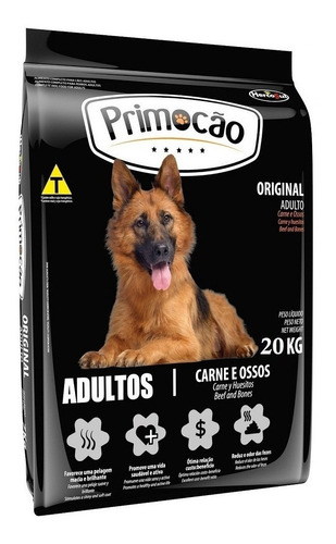 Alimento Primoção Original para perro adulto sabor carne y huesos en bolsa de 20kg