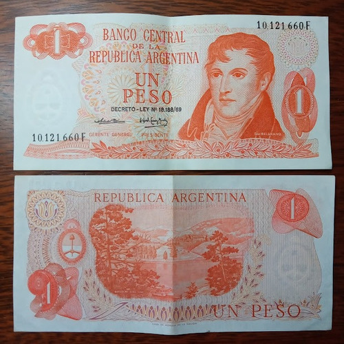 Billete 1 Peso Ley 18.188