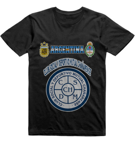 Remera Algodon Negra Club Mutual Chañarense Chañar Ladeado