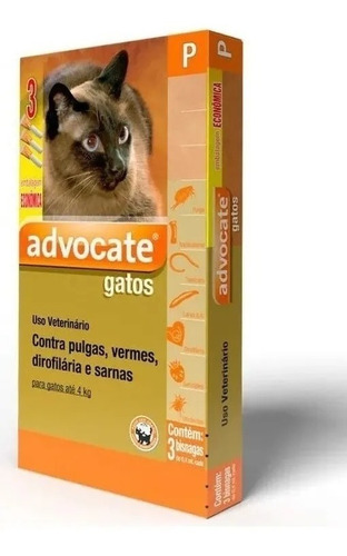 Antipulgas Advocate Para Gatos Até 4 Kg Combo Com 3 Pipetas