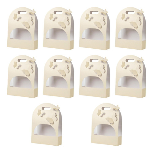 10 Piezas Caja De Flores De Mariposa 3d, Amarillo Cremoso