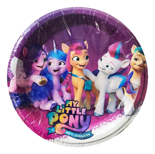 Personaje A Elegir 50 Vasos 50 Platos Desechables Fiesta Multicolor Personaje My Little Pony
