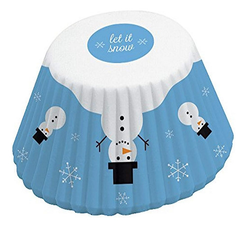 Fox Run Snowman Tazas Desechables Para Hornear, 3 X 3 X 1.5 