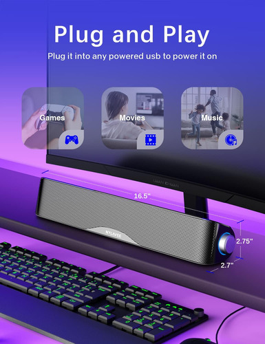 Barra Sonido Calidad Sonido Hifi Bluetooth 3.5mm Aux