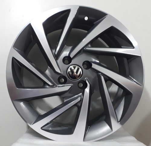 Rodas Jetta Golf Aro 17 5x112 (jogo)+bicos Cor Grafite Com Diamantado