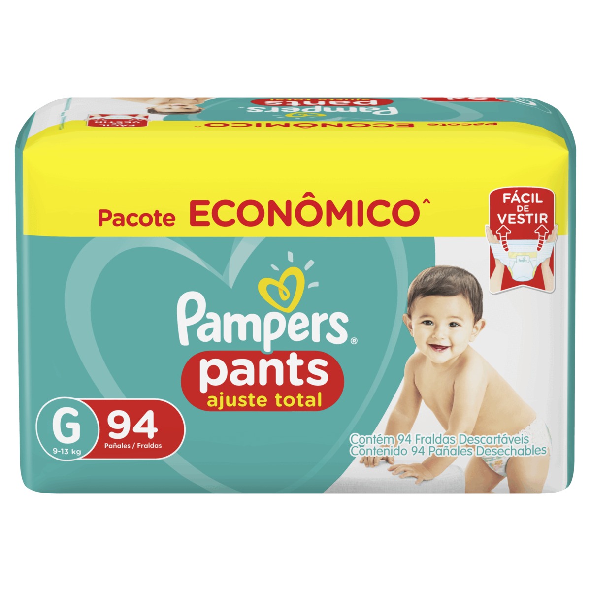 Fralda De Vestir Descartável Infantil Pants Ajuste Total G 94 Unidades Pampers