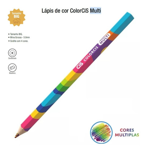 Lápis De Cor Colorcis Multi Tamanho Big Jumbo Cis