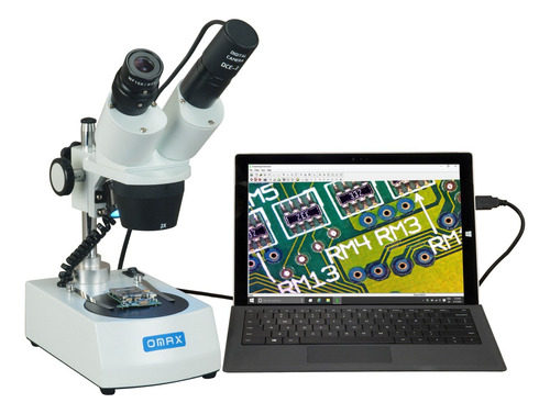 Omax - Microscopio Con Binoculares, Luces Led Dobles, Inalam