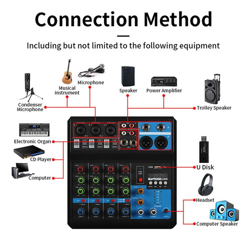 A Mezclador Digital Mini Mixer Dj Sound Mixer
