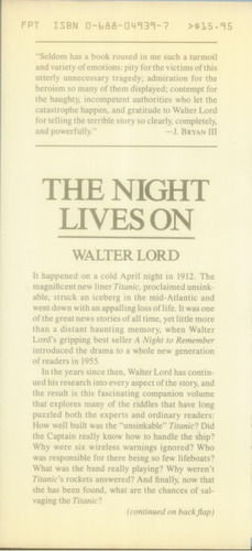 the night lives on walter lord