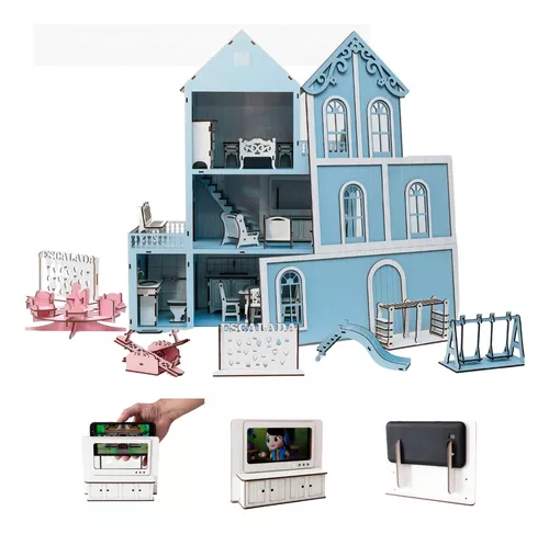 Casa Barbie Casinha De Bonecas Mdf Cru 80 Cm - Collore - Casinha