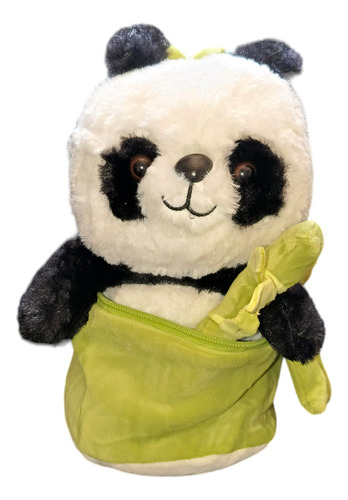 Peluche De Oso Panda Incluye Bambu De Estuche 25cm 