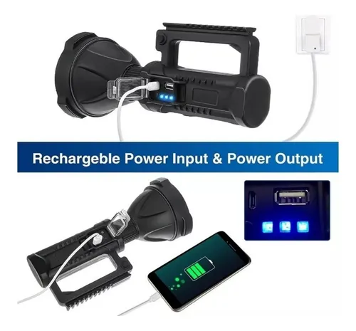 Foco Linterna Led Largo Alcance 600 Metros Usb Trípode Led