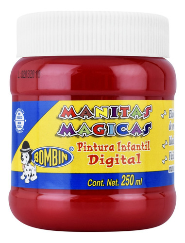 Pintura Digital Infantil Bombin Manitas Magicas No Tóxica Color Carmín