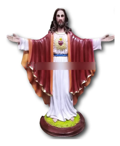 Sagrado Corazón De Jesús. Figura De Resina. 