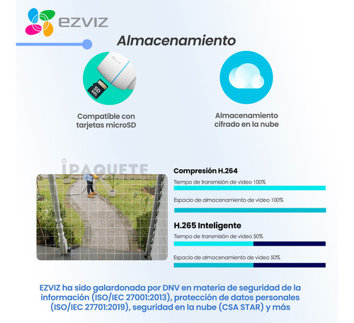 Kit 2 Cámaras Seguridad Ip Ezviz Wifi Exterior Full Hd +32gb