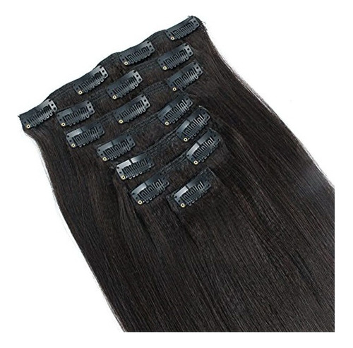 Sassina Italiana Luz Yaki Clip Recto En Extensiones 100% Rem