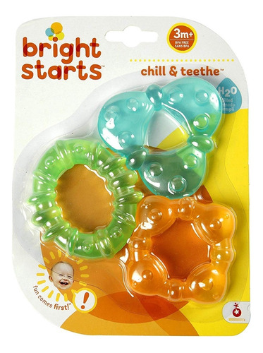 Pack 3 Bright Starts Chill & Teethe Mordedores De Agua Bebé 