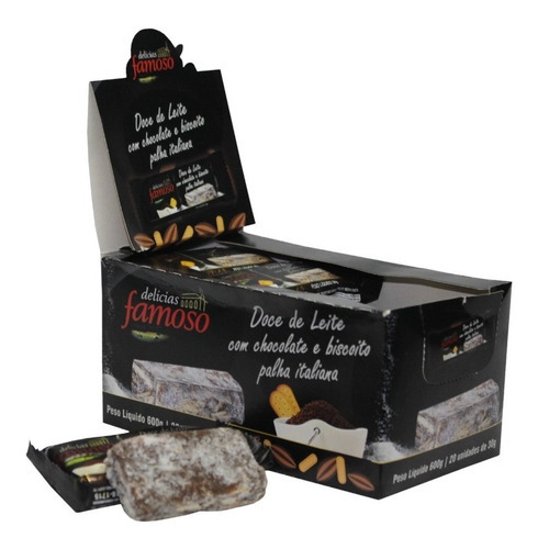 Palha Italiana Doce De Leite Com Chocolate - 1 Display -600g