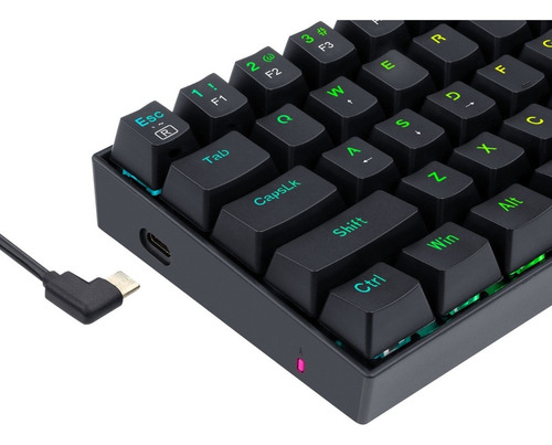 Imagen 6 de 7 de Teclado Gamer Mecanico 60% Redragon K630 Dragonborn Black