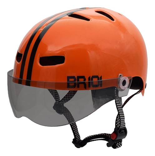 Capacete Br 101 Urbano Laranja Vision Fume Pp