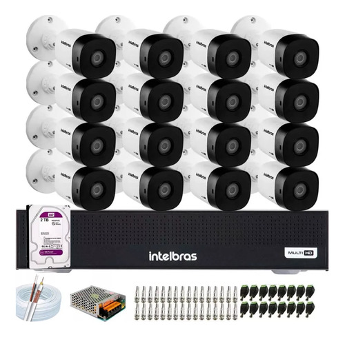 Kit Intelbras 16 Cameras 1120b Dvr 16 Canais 1016c C/hd 2tb