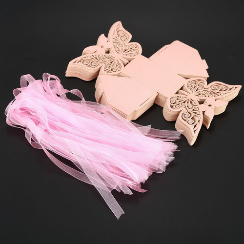 Para Caja De Recuerdos De Boda Con Forma De Mariposa, 50