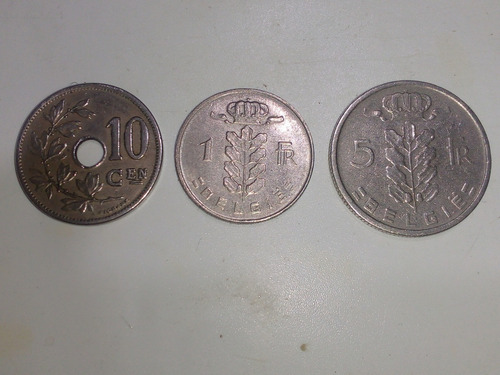 Monedas Belgica. Lote X 3