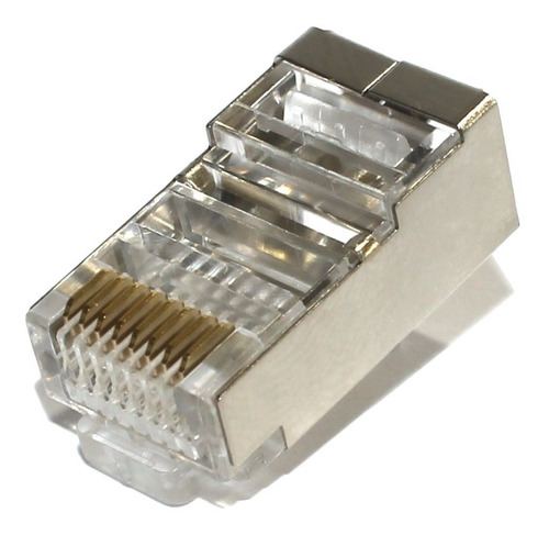 Pacote 500 Conector Blindado Cat6 Rj45 Banhado Ouro Oletech