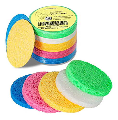 Esponjas Faciales Cosmeticas Comprimidas 50pzs Multicolor