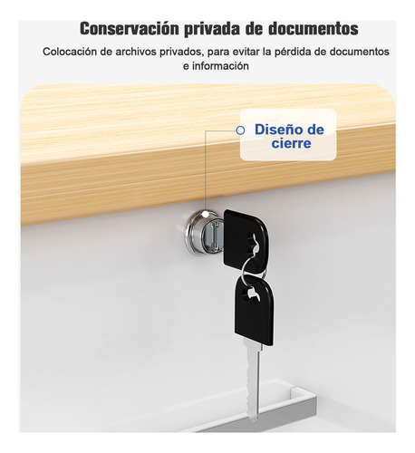 Archivero De Madera Y Archivero Metalico Con Ruedas Y Llave