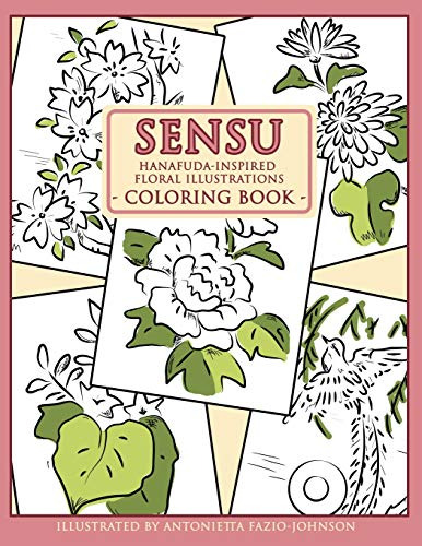 Sensu: Hanafuda-inspired Floral Illustrations Coloring Book 