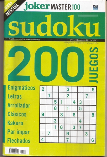 2 Revistas Sudoku Joker 200 Juegos Nuevas 