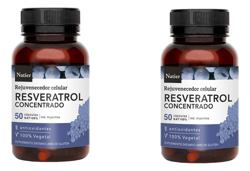 Resveratrol X2 Rejuvenecedor Natier 50 Cap