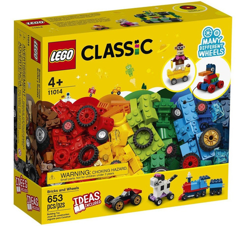 Lego® Classic - Ladrillos Y Ruedas (11014) Cantidad de piezas 653