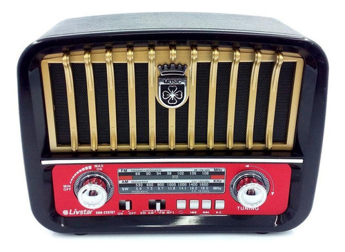 Radio Retro Portátil Bluetooth Recarregável Com Alça 2257