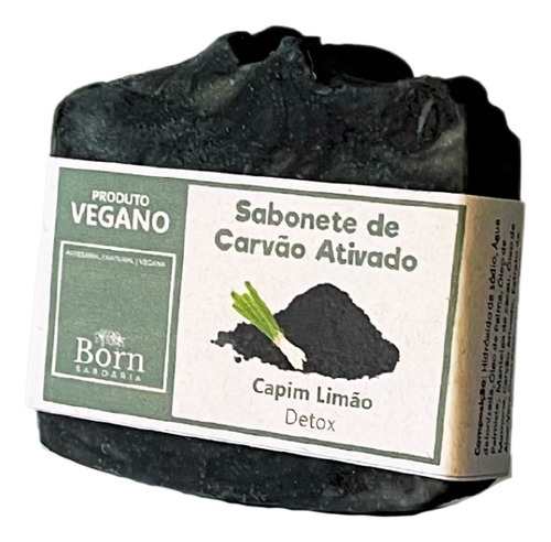 Sabonete Natural E Vegano - Carvão Ativado - Detox - Born