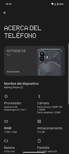 Nothing Phone 2 512gb 12gb Ram Como Nuevo! Negro (Usado)