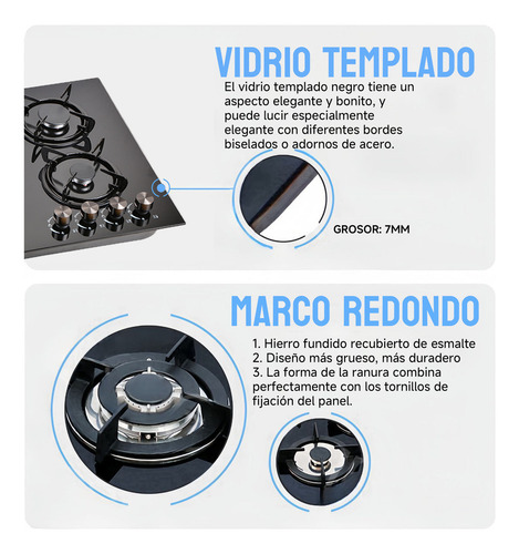 Parrilla Estufa Rs De Mesa De Gas De 4 Quemadores Empotrable