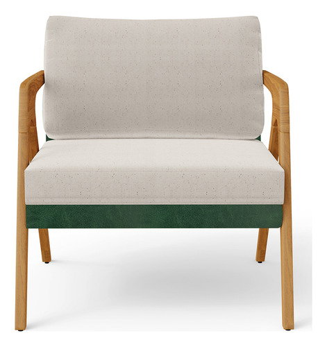 Kit 04 Poltronas Pietra Facto Verde Musgo Linho Cru Desenho do tecido Liso