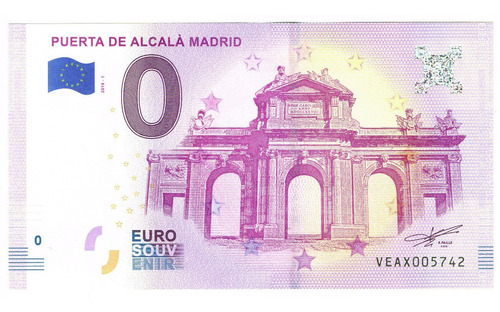 Billete 0 Cero Euro Souvenir Puerta De Alcalá, Madrid 2018