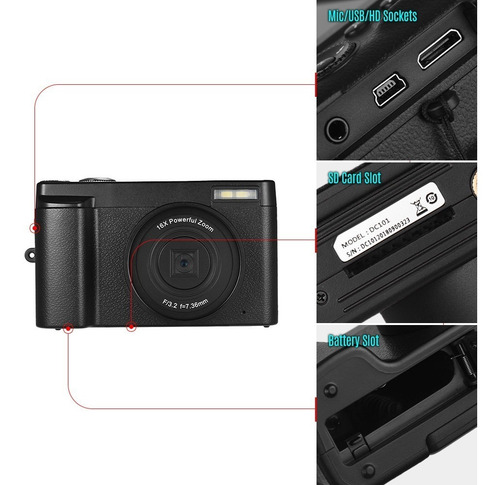 Imagen 3 de 10 de 24mpa Digital Andoer 1080p 48 Mp Wifi Portátil