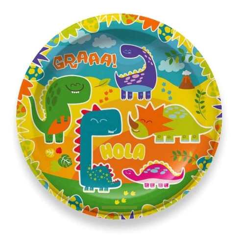 Platos Dinosaurio Animado 6pcs Para Cumpleaños Party Express