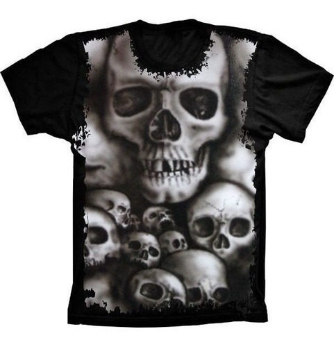 Camiseta Estilosa 3d Fullprint - Skull Caveiras