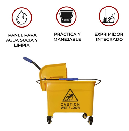 Cubeta Trapear Industrial Carrito Exprimidor 20l Shorbull
