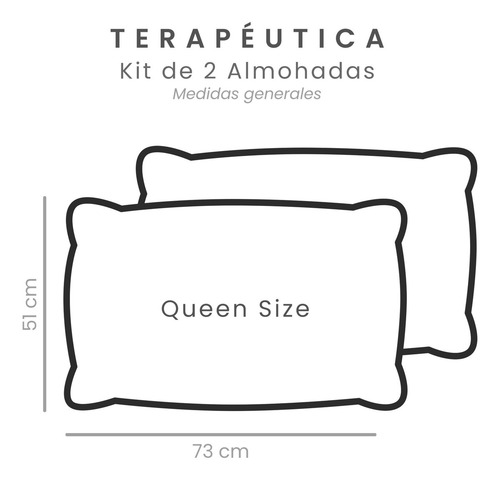 2 Almohadas Dues Terapéutica Cervical Queen Size Color Blanco