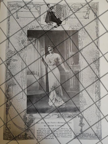 Cartel Antiguo 1910 Vestidos Dibujo Antonio Gedovius -30
