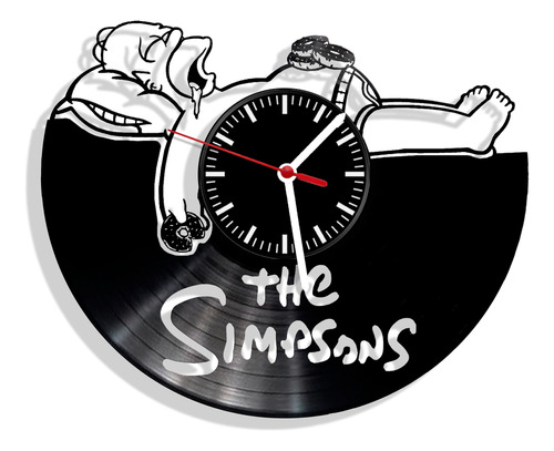 Reloj De Pared Elaborado En Disco Lp Homero Simpson Ref.02