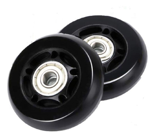 Oro 1 Par De Ruedas De Equipaje De Repuesto De 64 Mm Con Rod