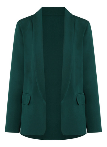 Chaqueta De Traje Liso Con Cuello Vuelto A La Moda Para Muje